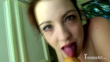 Pixie worships huge cock