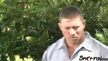 Novel author is pussy licking the blonde on the park bench