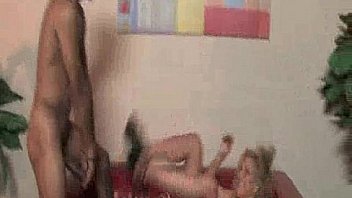 Blonde milf shared by young blacks