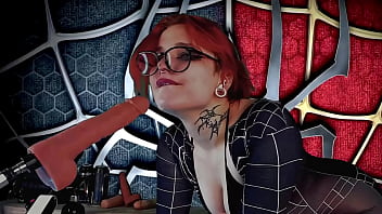 Meridjane became a spider girl and gives a passionate blowjob
