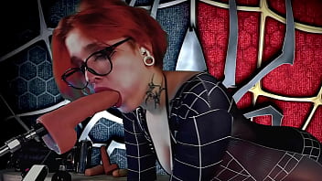 Meridjane became a spider girl and gives a passionate blowjob