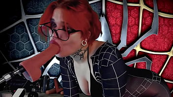Meridjane became a spider girl and gives a passionate blowjob