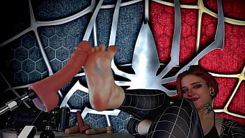Meridjane became a spider girl and gives a passionate blowjob