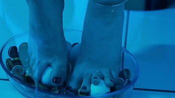 Dirty toes and soles for a snack