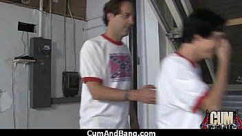 Cum slut introduced to bukkake 4