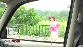 Seductive japanese beauty shows off her oral talents outdoors