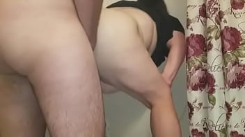 Sexy bbw gets fucked from behind and drips cum