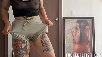 Redhead piss workout