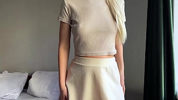 18 y o sexy step sister helps step bro cum quickly in her panties before college