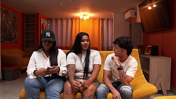 My girlfriend's big ass friend comes to visit and she knows how to entertain herself with a big cock