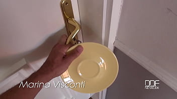 Russian beautys big natural tits and blowjob in pov action