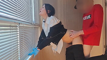 This bitch from the airport security was fucking around a lot so i fucked her in mouth and pussy rough and hardcore