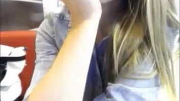 Cute teen flashing tits in a bar