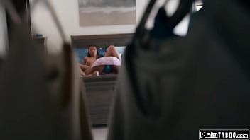 With two lesbians in my bedroom can you blame me for spying ebony gfs lick pussy when they find out their friend has been watching them all along