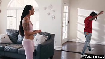 With two lesbians in my bedroom can you blame me for spying ebony gfs lick pussy when they find out their friend has been watching them all along