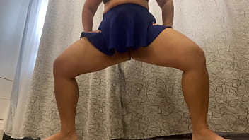 Doing stretches without panties