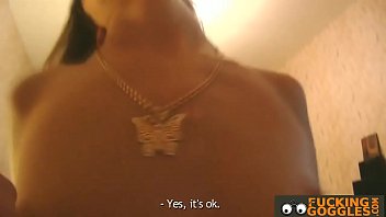 Petite chic strips and sucks cock