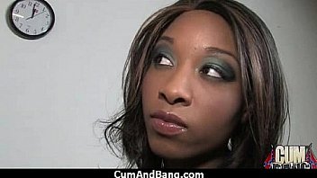 Ebony chick hard fuck in interracial group 14