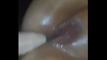 Huge dildo in creamy ass