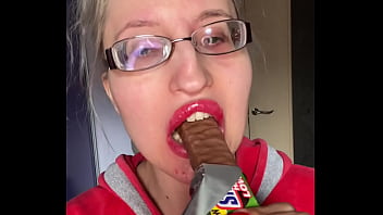 Asmr eating in big glasses