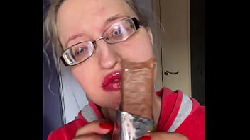 Asmr eating in big glasses