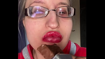 Asmr eating in big glasses