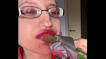Asmr eating in big glasses