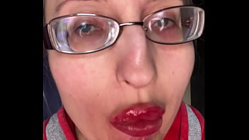 Asmr eating in big glasses