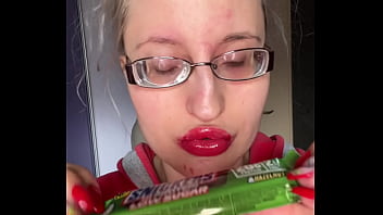 Asmr eating in big glasses