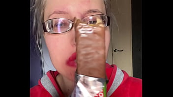 Asmr eating in big glasses