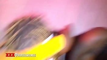 Xxx threesome he fucked us hard after we suck and lick his black cock