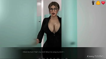 Hot milf caught janitor at work fapping to her sexy blouse