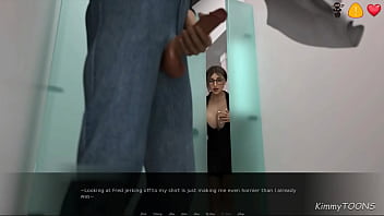 Hot milf caught janitor at work fapping to her sexy blouse