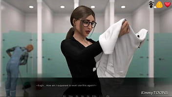 Hot milf caught janitor at work fapping to her sexy blouse