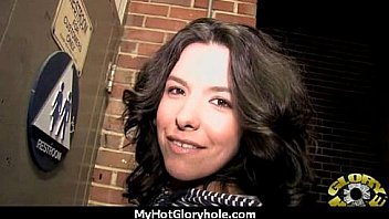 I sneak black bj as i fuck husband thrue gloryhole 14