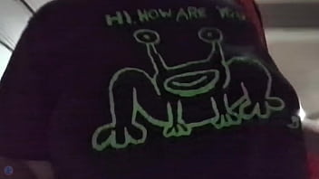 Walking up the stairs without a bra