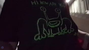 Walking up the stairs without a bra