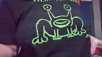 Walking up the stairs without a bra