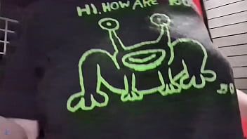 Walking up the stairs without a bra