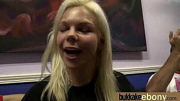 Ebony in a huge bukkake 10