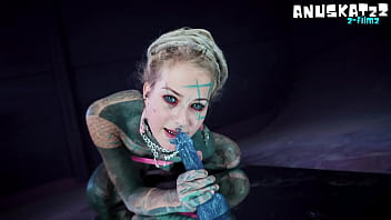 Your trippy hippie plays with pippie and anal dildo