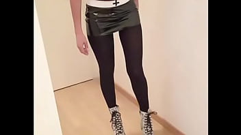 Milf in latex outfit stockings and heels