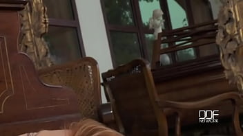 Redhead with a purple toy