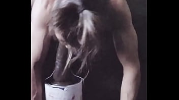 My 13" forearm black dildo it's huge and as hard as rock and i'm able to put the whole head in my mouth by stretching it