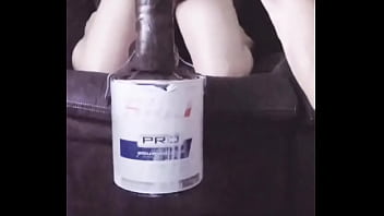 My 13" forearm black dildo it's huge and as hard as rock and i'm able to put the whole head in my mouth by stretching it