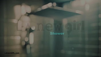 Dark haired fashion icon enjoys a sensual bath