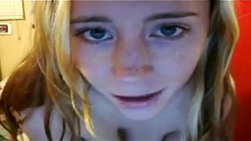 Slutty slut face with red hair masturbates