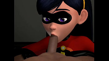 Tu novia superhéroe violeta te hace una mamada