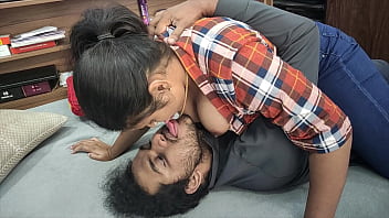 Indian college girl licks her boyfriend’s fingers while he sucks her big boobs