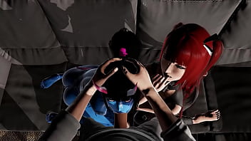 Demon girl and redhead blow you bound by lust animated gameplay